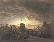 Jacobus Theodorus Abels Landscape in Moonlight (mk22) oil